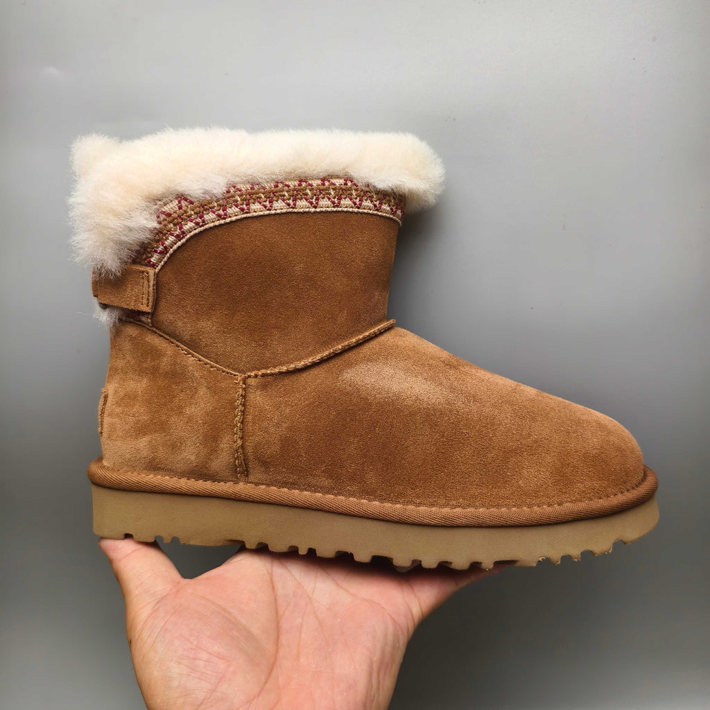 Chestnut Ethnic-Inspired Back-Strap Shoes | Model 4517