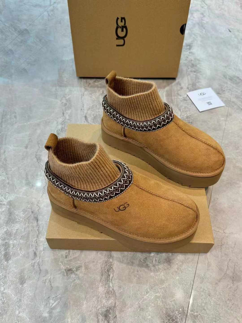 Suede Winter Boots with Wool-Blend Sock Cuffs & Shearling Lining – Model 1125956