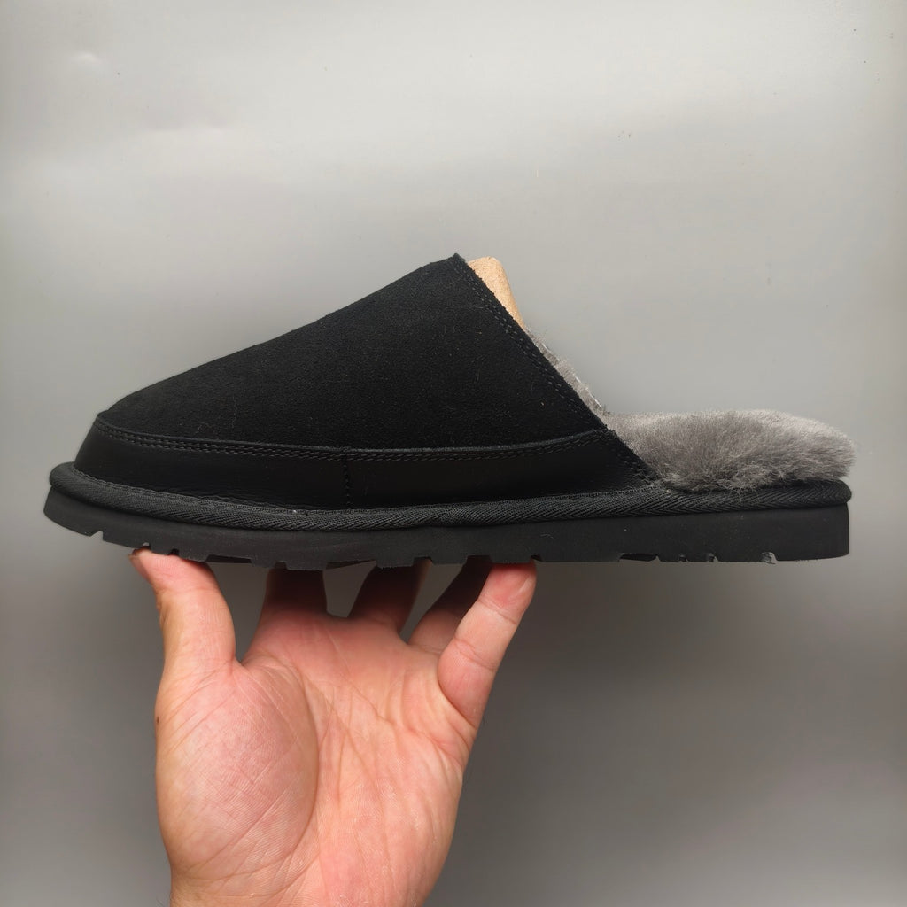 Black Ultra-Light Fuzzy Slippers for Men | Model 4585
