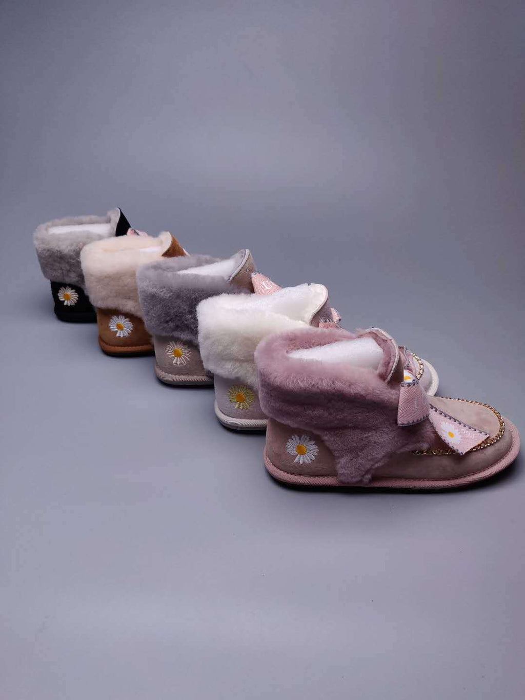 Dusty Pink Daisy Chain & Ribbon Shoes | Model 7888