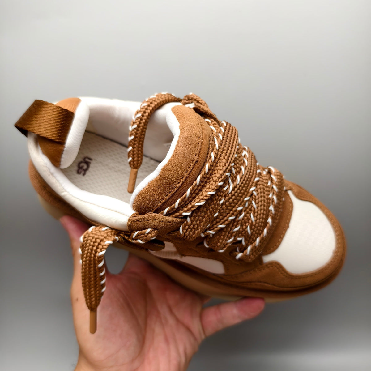 Chestnut Chunky Platform Lace-Up Dad Sneakers – Model 1541