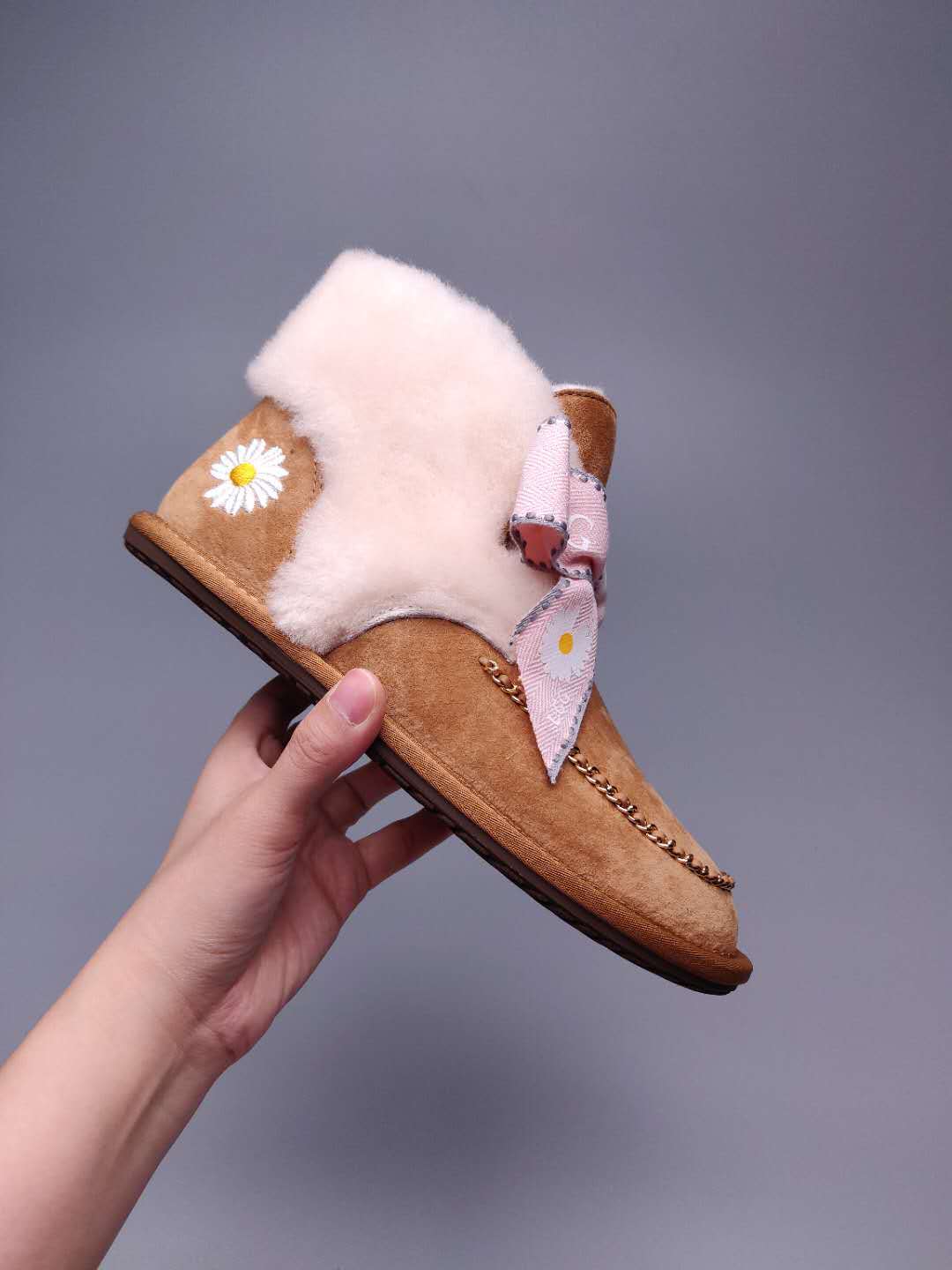 Chestnut Daisy Chain & Ribbon Shoes | Model 7888