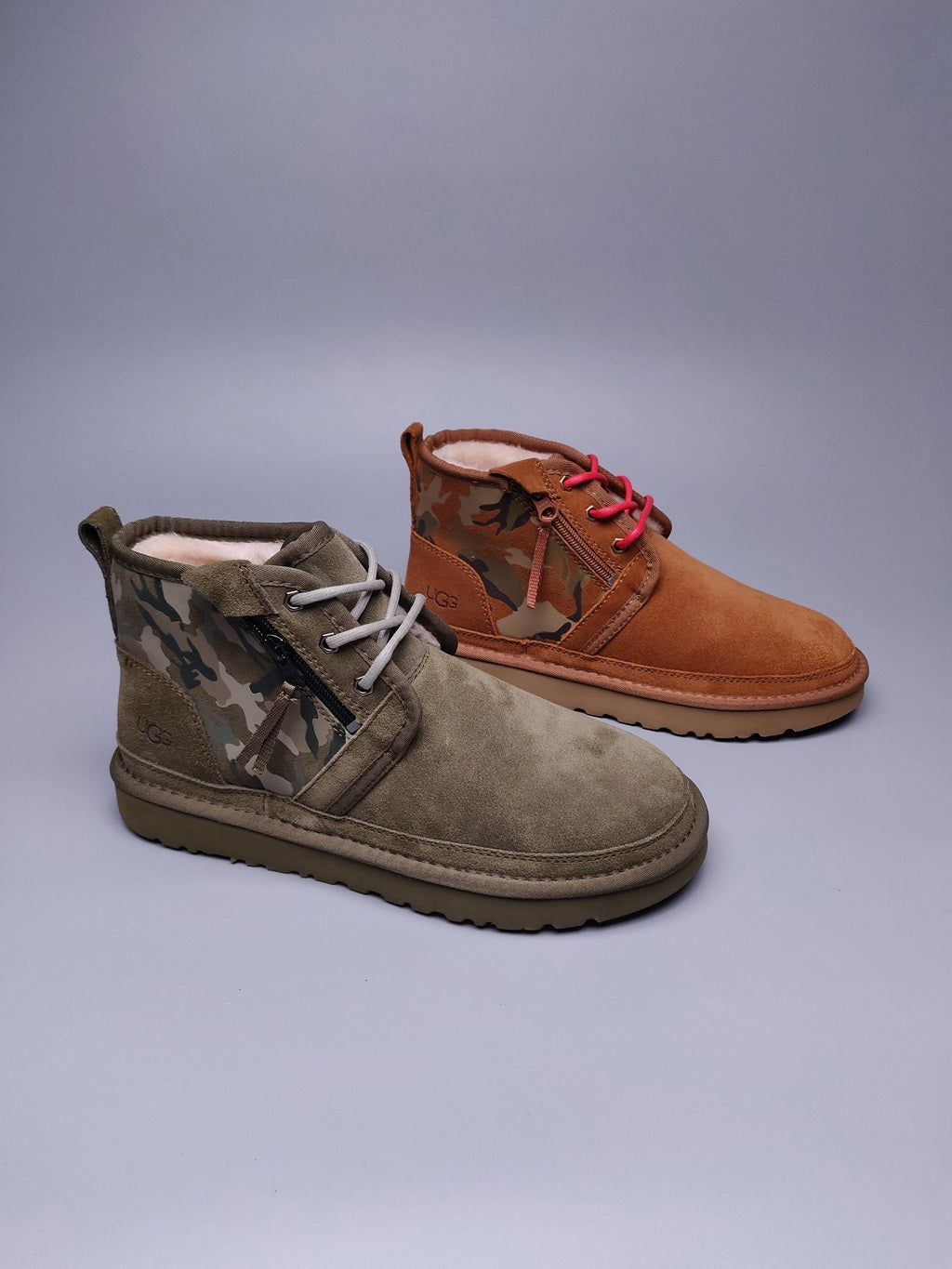 Men's Army Green Colorblock Camo Shoes | Model 4193