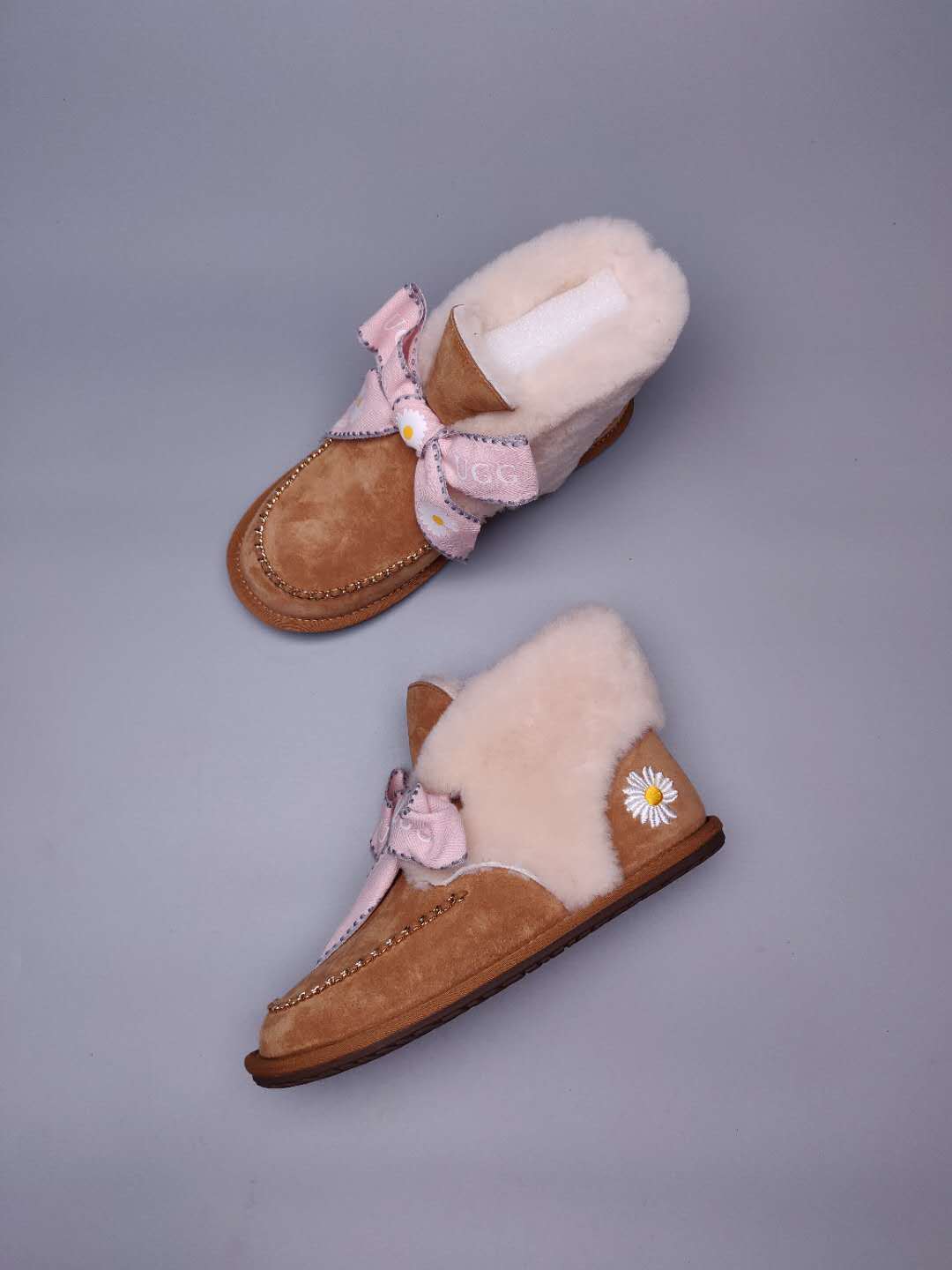 Chestnut Daisy Chain & Ribbon Shoes | Model 7888