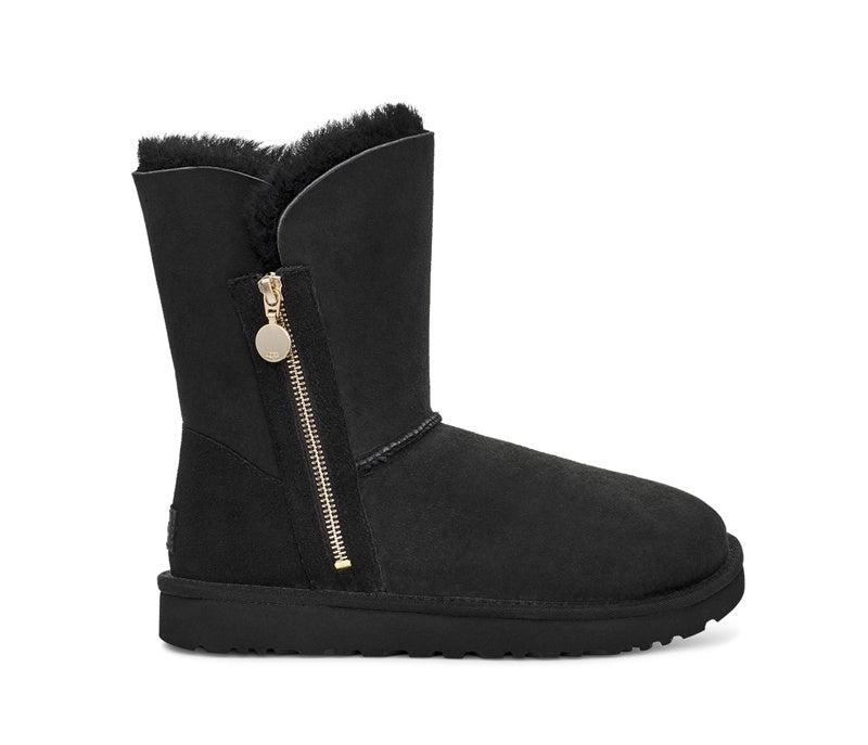 Black Side-Zip Mid-Calf Boots – Model 2480